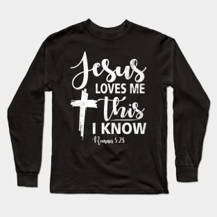 Jesus Loves Me Wood Gifts for Christian Women Men Religious Long Sleeve T-Shirt